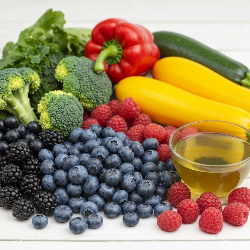 Fresh blueberries and antioxidant foods